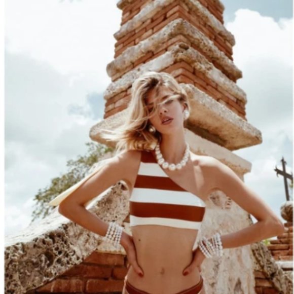 NWT Same Lady Tie Top Bronze Caramel M - Picture 3 of 3